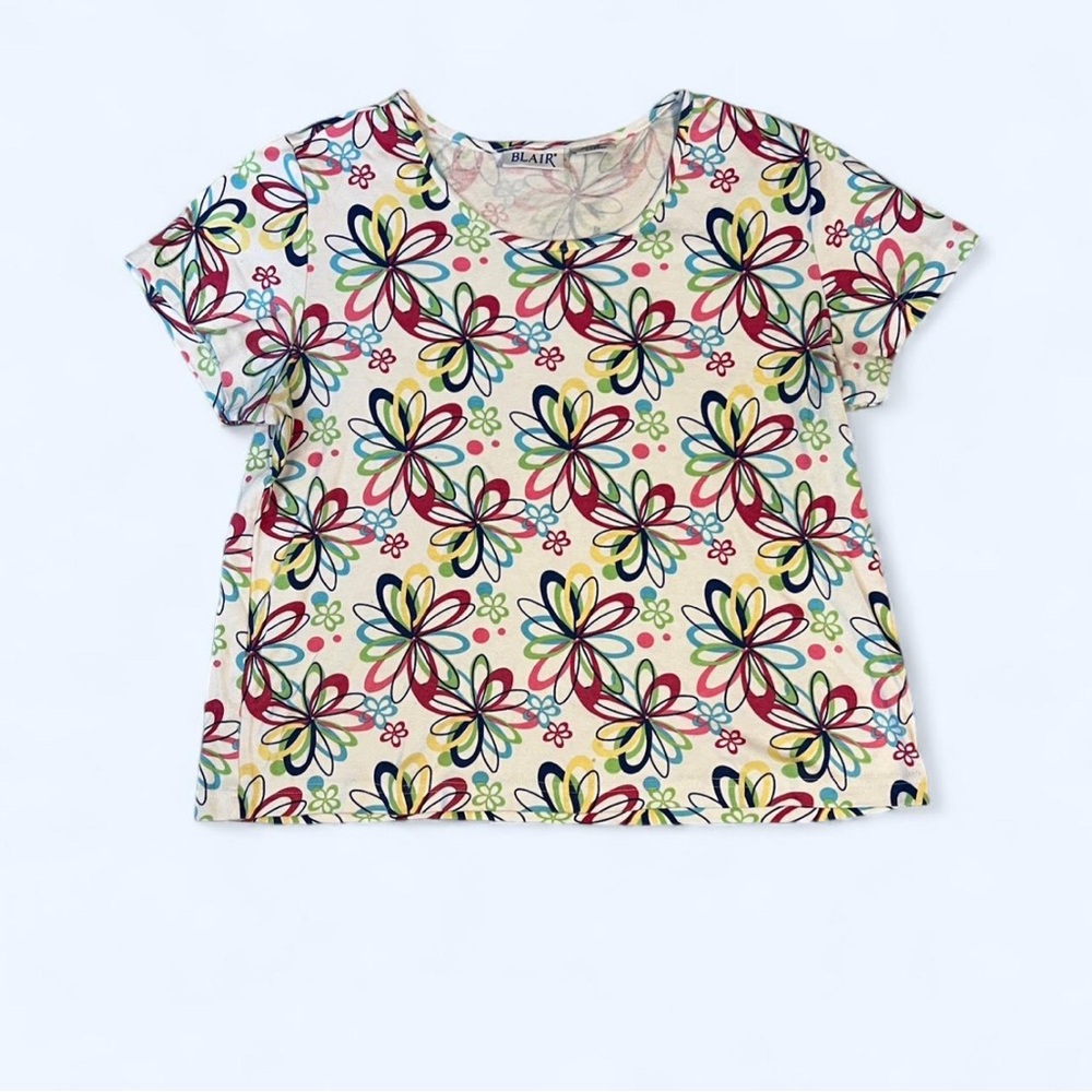 Blair Short Sleeve Tee with Playful Floral Print